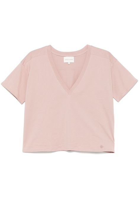 T-shirt con scollo a V in rosa Loulou studio - donna LOULOU DE SAISON | FAAAPTLRS